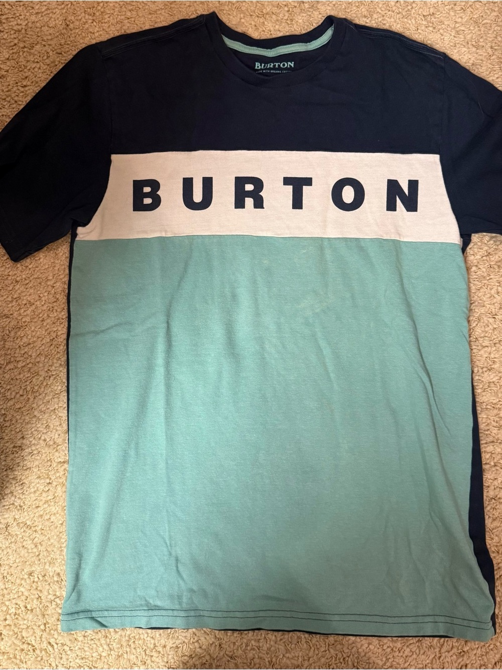 Burton Navy, Mint & White Colorblock Crew Tee